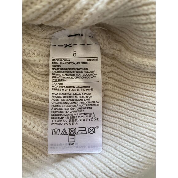 Banana Republic Fisherman Long Sleeve Knit Pullover Rhinestone Crewneck Sweater - Picture 4 of 10